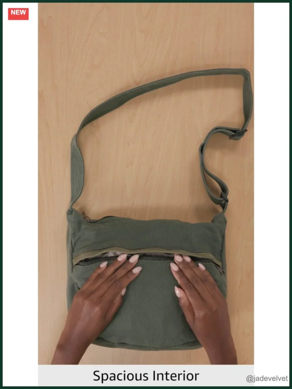 Canvas Hobo Crossbody Messenger Bag with Zipper Pockets